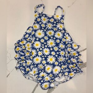 Angel Dear Floral Blue and White Baby Romper Size 18-25 months